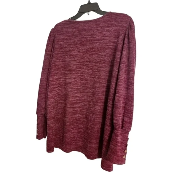 Purple Puffy Sleeve Sweatshirt - Picture 2 of 2